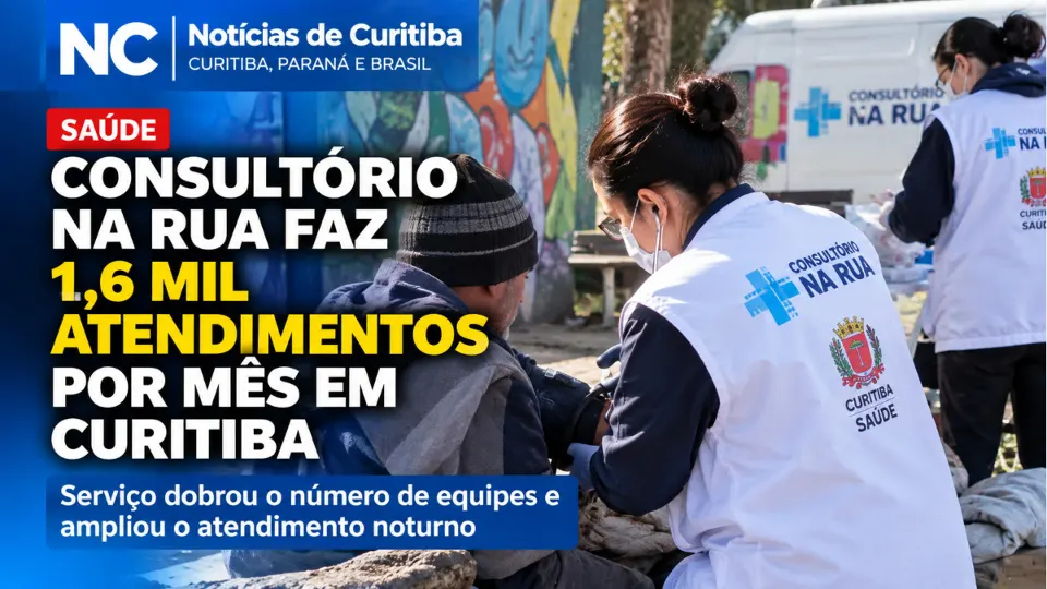 Consultório na Rua faz 1,6 mil atendimentos por mês em Curitiba e dobra número de equipes