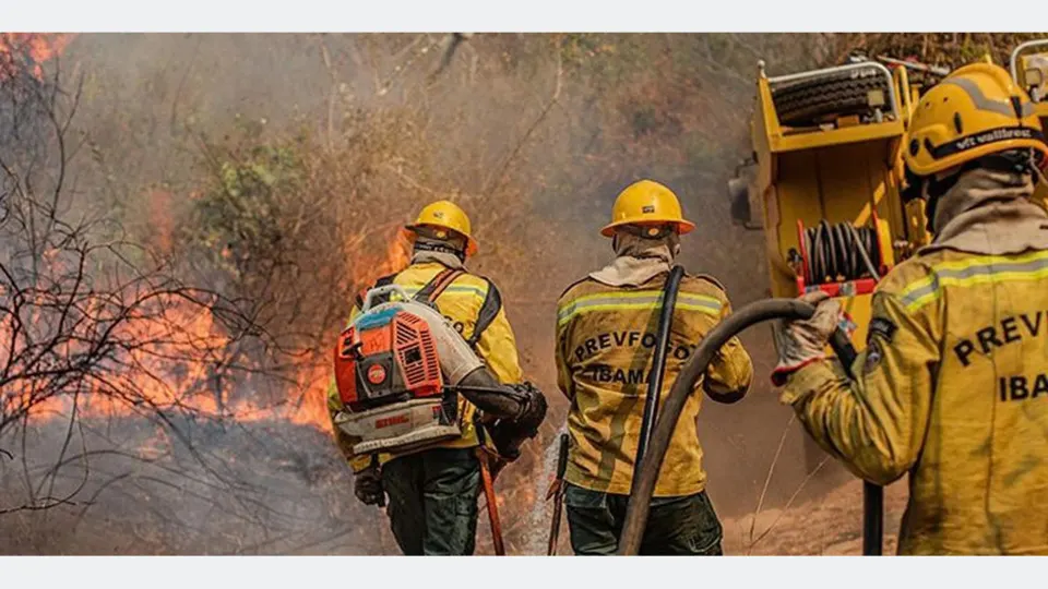 Agente do Ibama faz trabalha de contenção de queimadas e incêndio no Amazonas. Foto: Vinícius Mendonça/Ibama