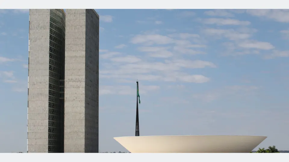 Palácio do Congresso Nacional na Esplanada dos Ministérios em Brasília