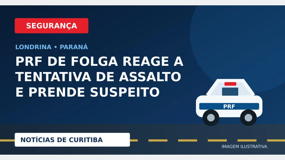 Viatura da Polícia Rodoviária Federal em rodovia no Paraná
