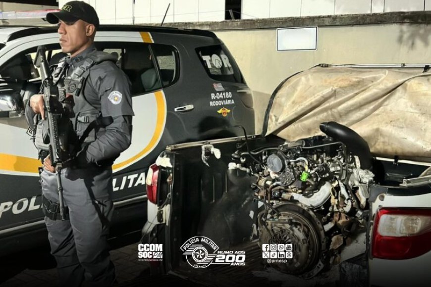 Motor de origem duvidosa é apreendido na Rodovia dos Bandeirantes durante patrulhamento do TOR