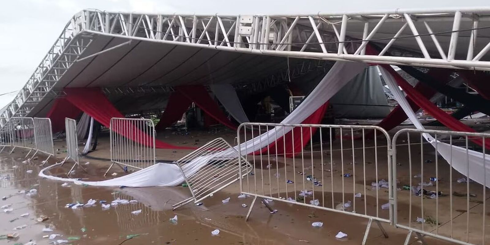 Estrutura desaba em festa universitária no interior de SP e deixa um morto e 40 feridos