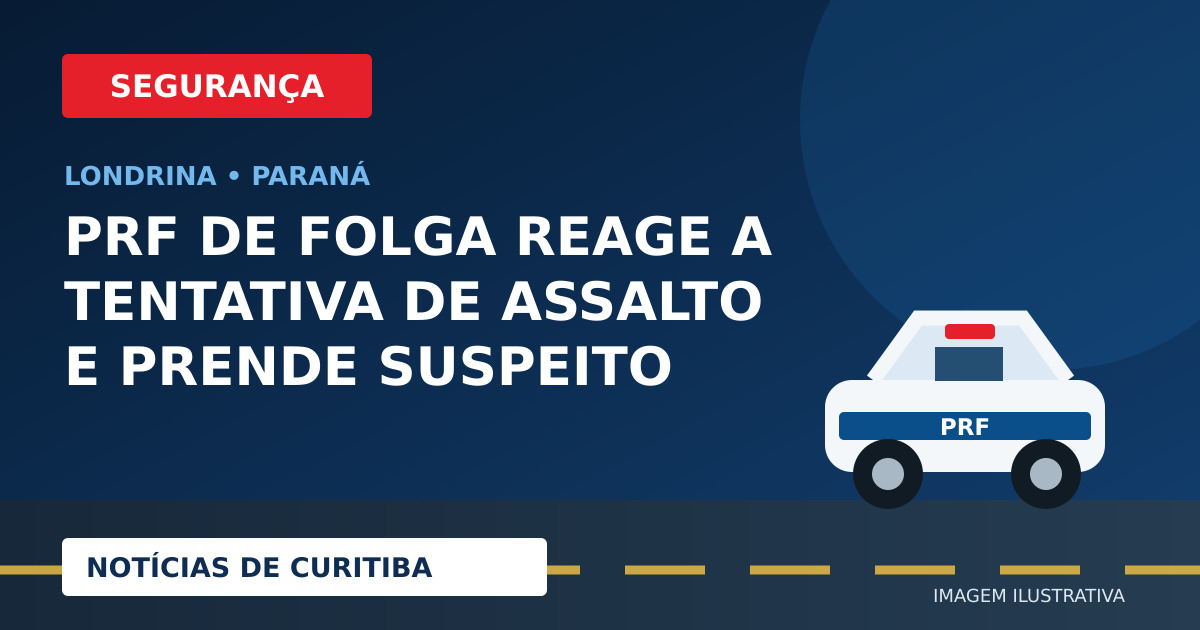 PRF de folga prende suspeito após tentativa de assalto em Londrina — imagem ilustrativa